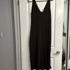 Chocolate Brown Knit Midi Dress